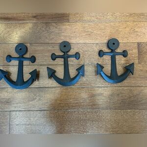 Nautical Black Anchor Wall Hooks